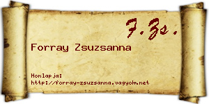 Forray Zsuzsanna névjegykártya
