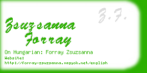 zsuzsanna forray business card